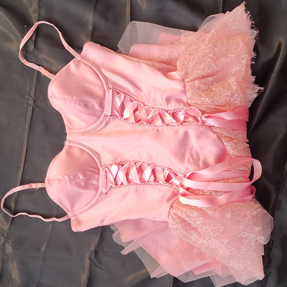 Sugar Thrillz Pink Lace Corset Dress - Picture 6 of 6